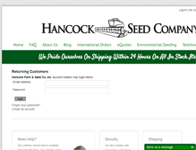 Tablet Screenshot of hancockseed.com